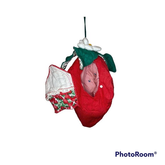 VINTAGE 1980s HANDMADE STRAWBERRY SHORTCAKE LARGE STRAWBERRY CARRYING CASE - Picture 4 of 6